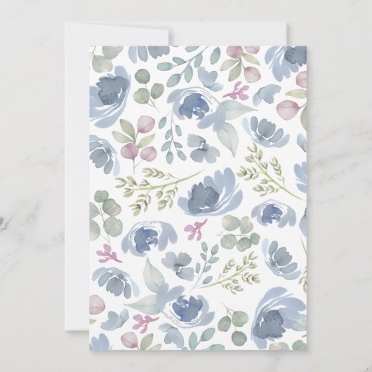 Boho Something Blue Floral Shower Invitation (Dos)