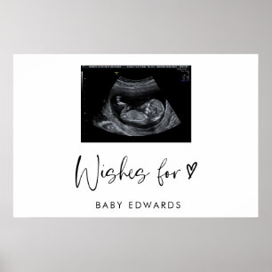 Boho Sonogram Genderneutraal Baby shower Gastenboe Poster