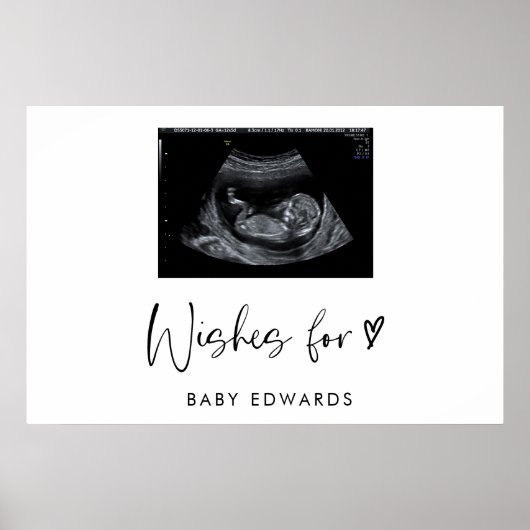 Boho Sonogram Genre Neutre Baby shower Livre d'or (Devant)