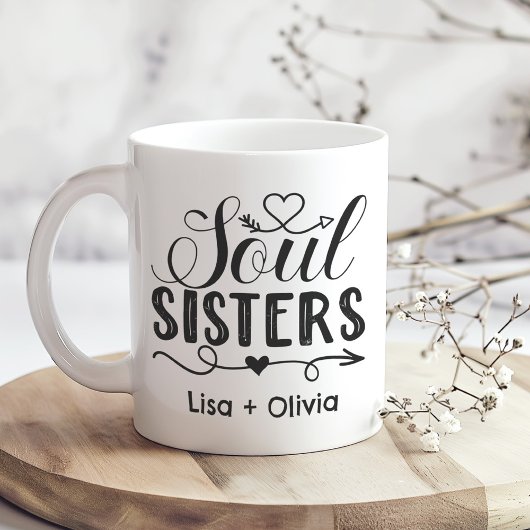 Boho Soul Sisters Aangepaste Naam Beste Vriend Koffiemok