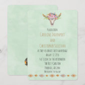 Boho Southwestern Koe Skull Wedding Invite Kaart (Voorkant / Achterkant)
