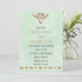 Boho Southwestern Koe Skull Wedding Invite Kaart (Staand voorkant)