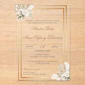 Boho Spaanse bruiloft acryl uitnodiging Acryl Uitnodigingen (Voorkant)