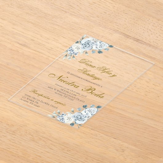 Boho Spaanse bruiloft acryl uitnodiging Acryl Uitnodigingen (Laagn)