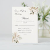 Boho Spaanse Bruiloft RSVP kaart (Staand voorkant)