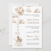 Boho Spanish Baptism Girl invitation (Devant)