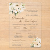 Boho Spanish Wedding Acrylic Invitation (Recto)