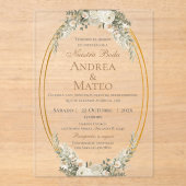 Boho Spanish Wedding Acrylic Invitation Acryl Uitnodigingen (Voorkant)