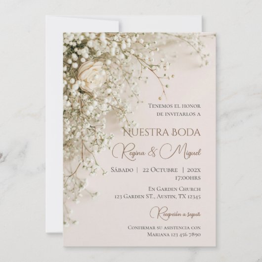 Boho Spanish Wedding Invitation (Devant)