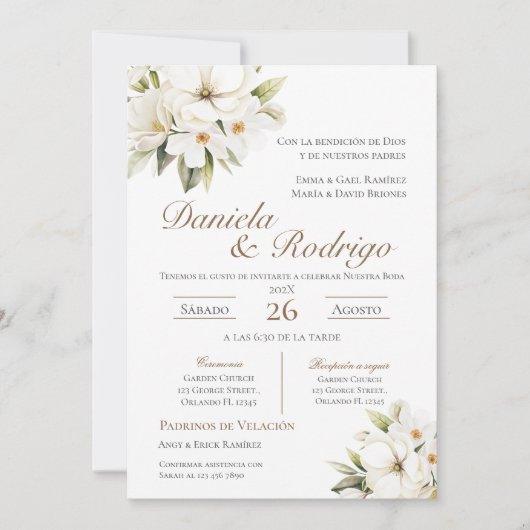 Boho Spanish Wedding Invitation (Devant)
