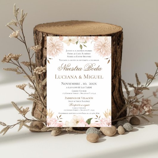 Boho Spanish Wedding Invitation