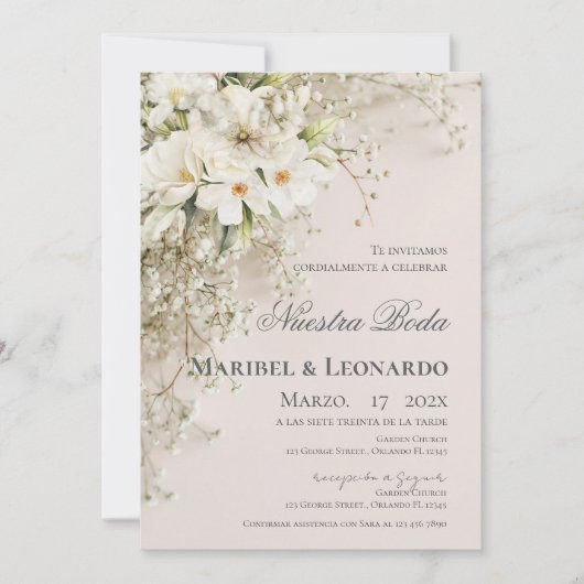 Boho Spanish Wedding Invitation (Devant)