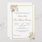 Boho Spanish Wedding Invitation (Devant / Derrière)