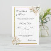 Boho Spanish Wedding Invitation Kaart (Staand voorkant)