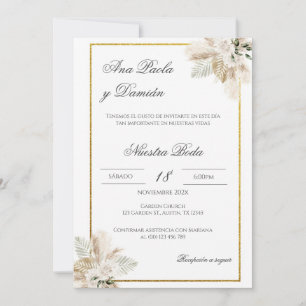 Boho Spanish Wedding Invitation Kaart