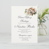 Boho Spanish Wedding Invitation Kaart (Staand voorkant)