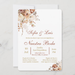 Boho Spanish Wedding Invitation Kaart