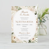 Boho Spanish Wedding Invitation Kaart (Staand voorkant)