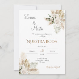 Boho Spanish Wedding Invitation Kaart