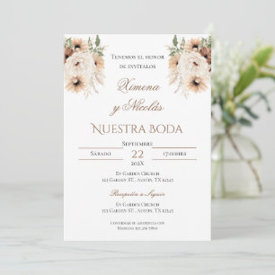 Boho Spanish Wedding Invitation Kaart