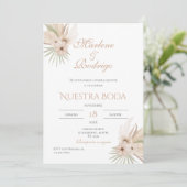 Boho Spanish Wedding Invitation Kaart (Staand voorkant)