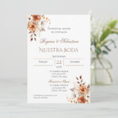 Boho Spanish Wedding Invitation Kaart (Staand voorkant)