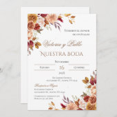 Boho Spanish Wedding Invitation Kaart (Voorkant / Achterkant)