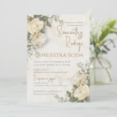 Boho Spanish Wedding Invitation Kaart (Staand voorkant)
