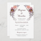 Boho Spanish Wedding Invitation Kaart (Voorkant / Achterkant)