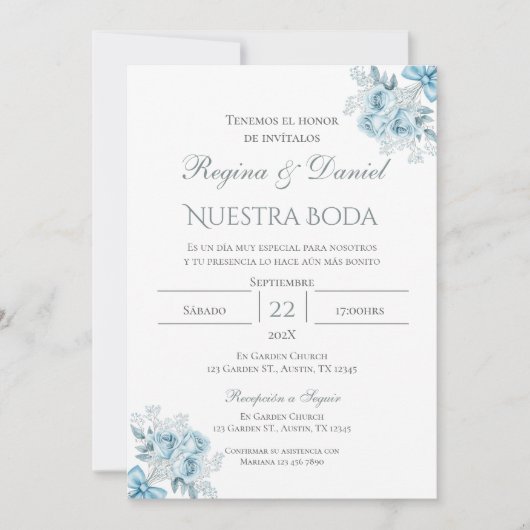 Boho Spanish Wedding Invitation Kaart (Voorkant)