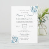 Boho Spanish Wedding Invitation Kaart (Staand voorkant)