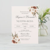 Boho Spanish Wedding Invitation Kaart (Staand voorkant)