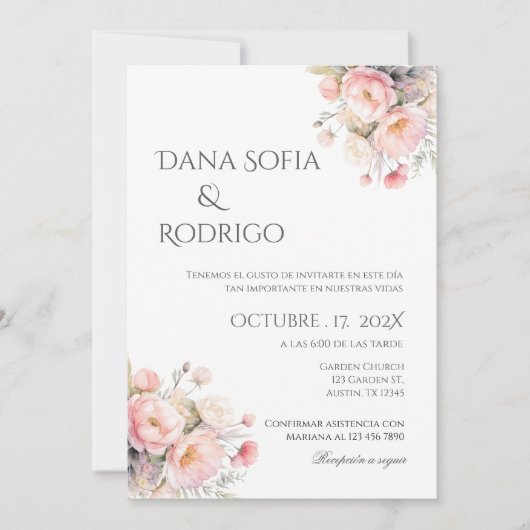Boho Spanish Wedding Invitation Kaart (Voorkant)