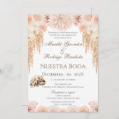 Boho Spanish Wedding Invitation Kaart (Voorkant / Achterkant)