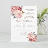 Boho Spanish Wedding Invitation Kaart (Staand voorkant)