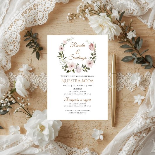 Boho Spanish Wedding Invitation Kaart