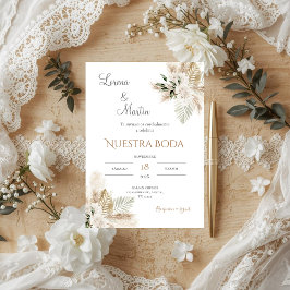 Boho Spanish Wedding Invitation Kaart