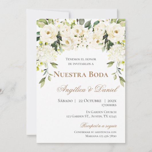 Boho Spanish Wedding Invitation Kaart (Voorkant)