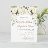 Boho Spanish Wedding Invitation Kaart (Staand voorkant)