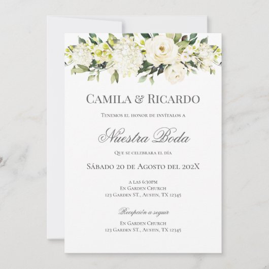 Boho Spanish Wedding Invitation Kaart (Voorkant)