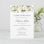 Boho Spanish Wedding Invitation Kaart (Staand voorkant)