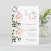 Boho Spanish Wedding Invitation Kaart (Staand voorkant)