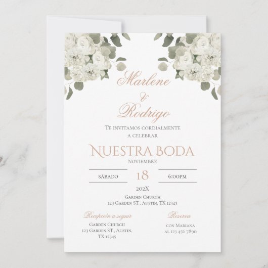 Boho Spanish Wedding Invitation Kaart (Voorkant)