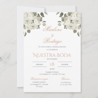 Boho Spanish Wedding Invitation Kaart