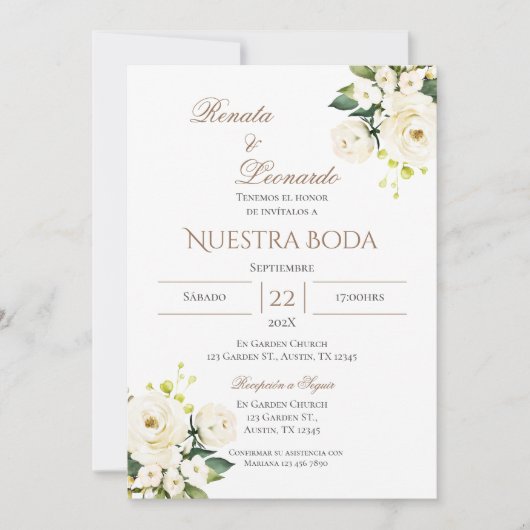 Boho Spanish Wedding Invitation Kaart (Voorkant)