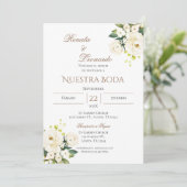 Boho Spanish Wedding Invitation Kaart (Staand voorkant)