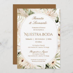 Boho Spanish Wedding Invitation Kaart
