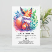 Boho Speelse Fox Verjaardag Kaart (Staand voorkant)