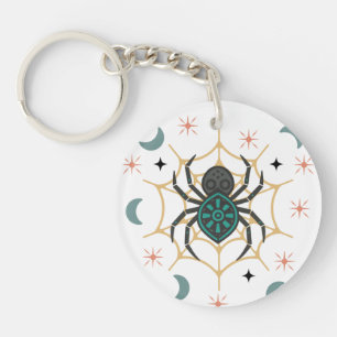 Boho Spider & Web Sleutelhanger – Tribal Style Lin