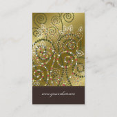 Boho Spirals Pattern Golden Profile Card Visitekaartje (Achterkant)